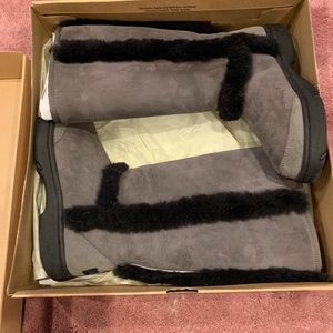 Black and gray Sunburst uggs